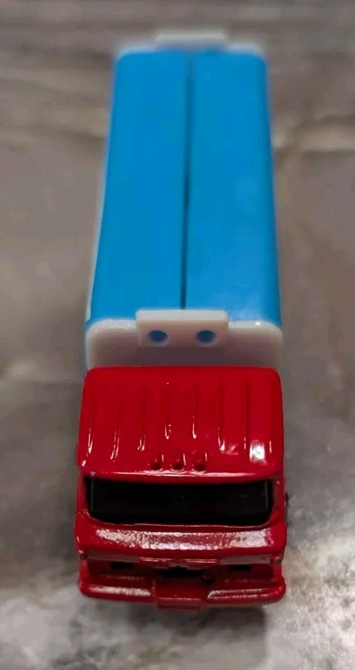 "Camión de refrescos Welly modelo fundido a presión rojo azul 3,5"" diecast vintage" Foto 3 de 4