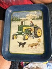 John Deere Tin Sleigh Ride With Daddy LR Crouse Artist