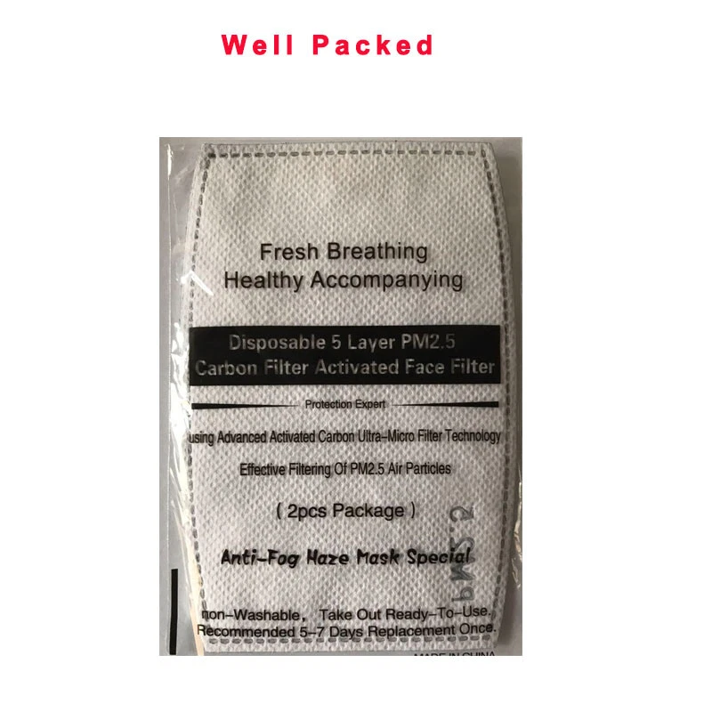 10-100Pcs Outdoors PM2.5 Activated Carbon Filters Face Mask Breathing Insert Lot - Bild 3 von 4