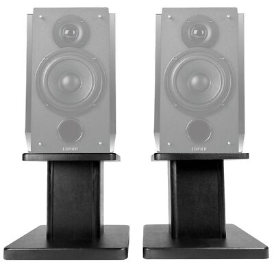 (2) 8  Black Bookshelf Speaker Stands For Edifier R1850DB Bookshelf Speakers