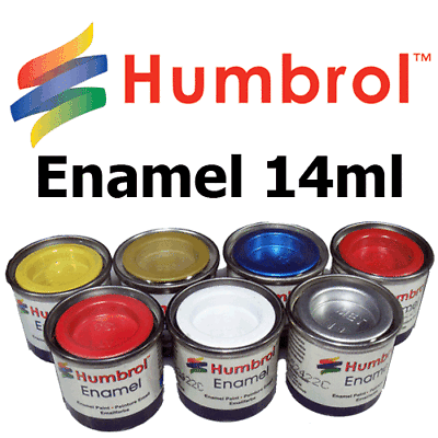 HUMBROL Enamel Model Paints 14ml tins over 100 colours Matt Satin Metallic