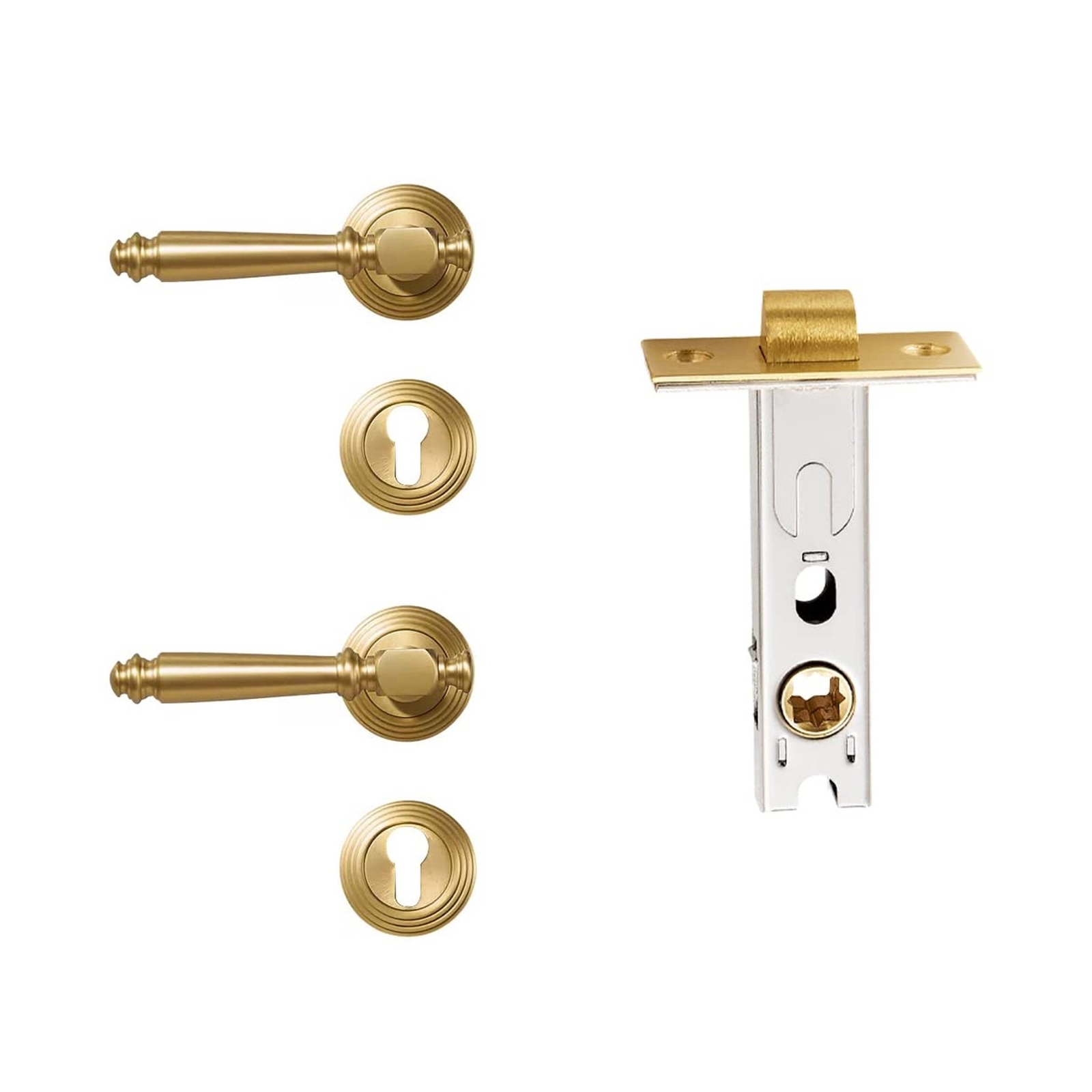 4-Pack Retro Privacy Door Levers for Interior Entry Passage Hall-image