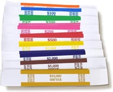 Currency Straps 450 Assorted Bill Wrappers, Money Bands to Organize Bills NEW