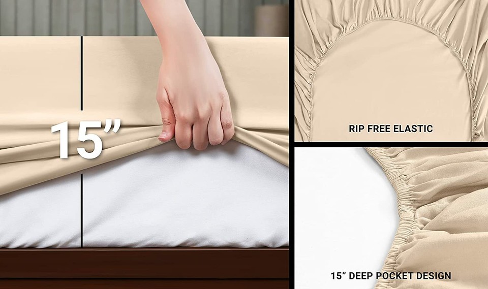 Utopia Bedding 4-Piece Microfiber Sheet Set – Twin Size, Soft Brushed & Cooling!-1143631