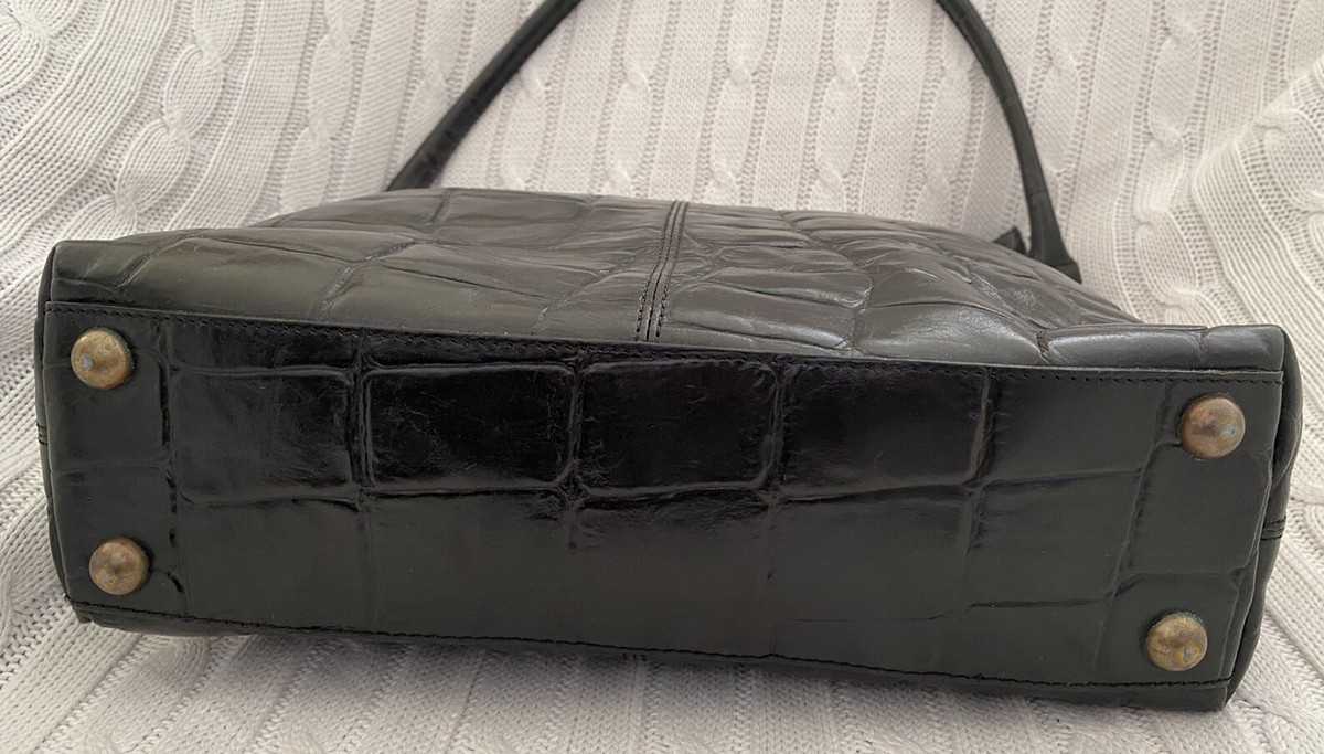 Genuine MULBERRY Black Embossed Croc Leather Bag Handbag | eBay
