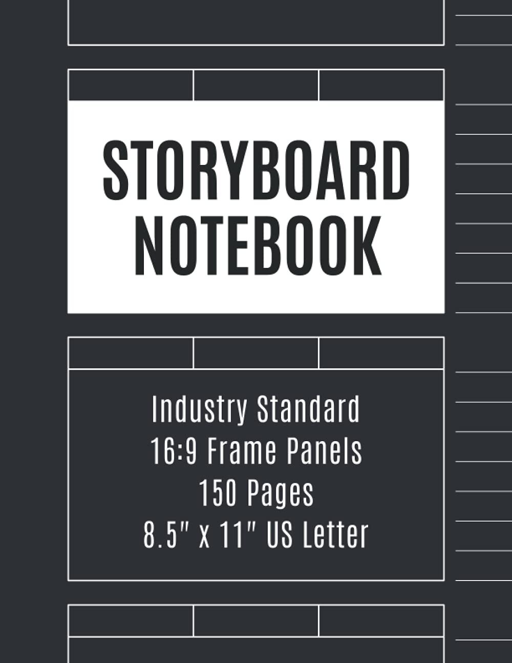 Storyboard Notebook with 16:9 Large Frame Panels - 8.5 x 11 Sketchbook for Artists