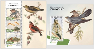 GUINEA REP. 2024 MNH ** John Gould Ornithologe Vögel Birds #210
