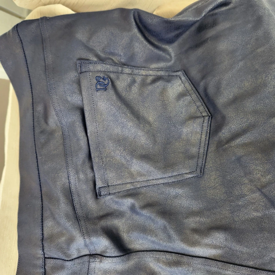 DG2 by Diane Gilman Slim & Sleek Coated Knit Leggings Navy 2XP - Image 4 of 4