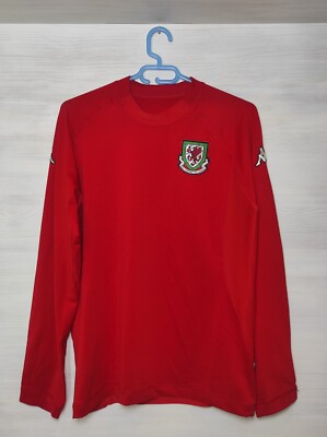 WALES NATIONAL TEAM 2002-04 HOME SHIRT LONG SLEEVE KAPPA JERSEY SOCCER SIZE L