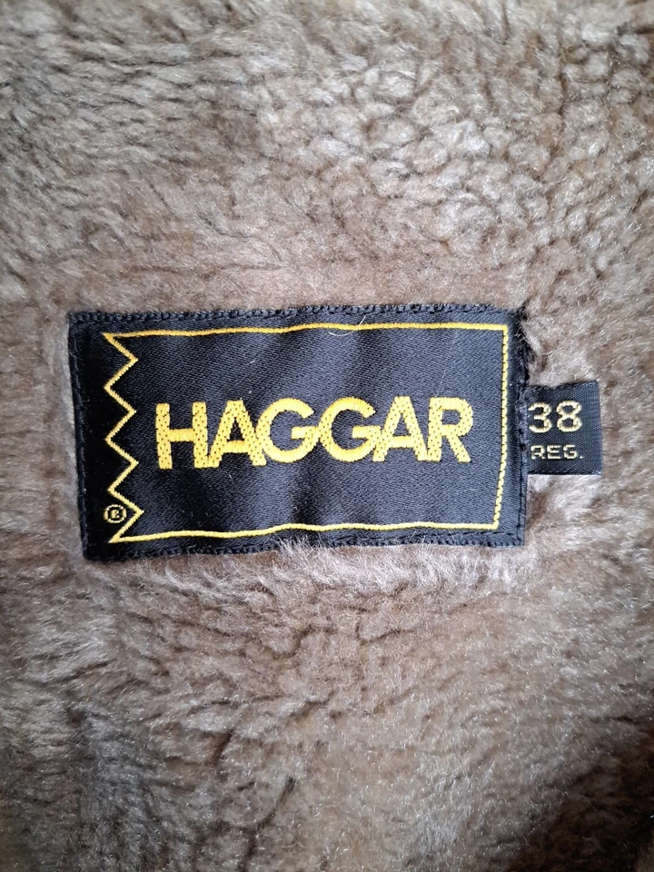 Abrigo Chaqueta Abrigo Forrado De Colección Haggar Para Hombres Talla 38 Beige Piel Sintética EE. UU. Foto 3 de 4