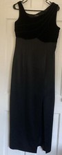 Liz Claiborne Night Dress Gown Womens sz 8 Black Back Evening Formal