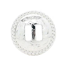 Rose Flower Slotted Rope Edge Concho 1" 3484-02S