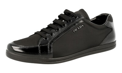 PRADA Saffiano Leder Nylon Downtown Sneaker 3E5892 Schwarz NEU -  39,5 40 UK 6.5