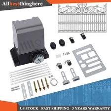 4400LBS Automatic Sliding Gate Opener Rack Driven W/ 2 Remotes & Complete Kit