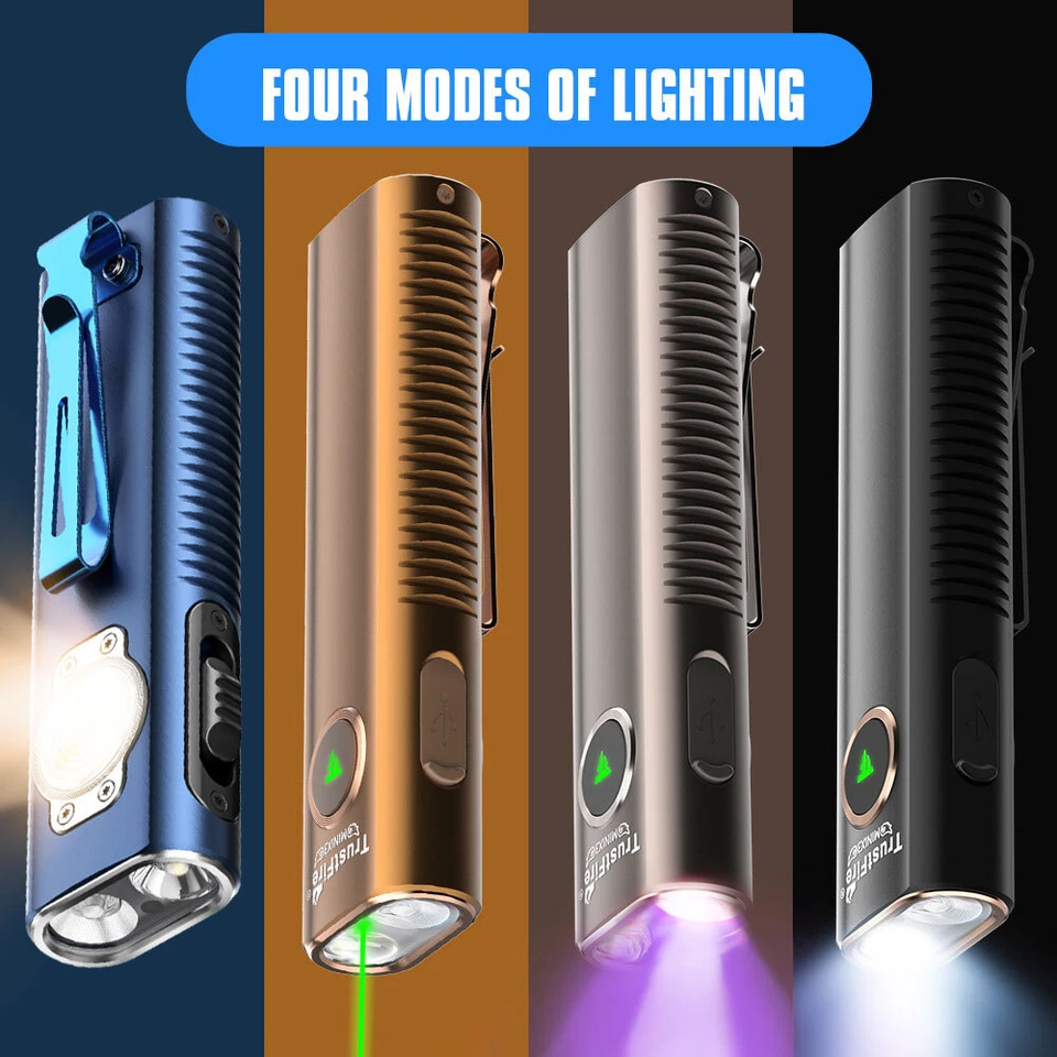 Linterna Trustfire MINIX3 EDC 1050LM magnética con láser rojo o verde luz UV Foto 2 de 4