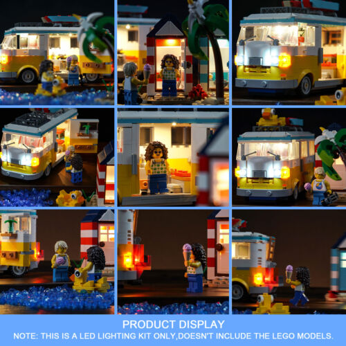 Kit de luces LED BrickBling para LEGO Creator cámper furgoneta de playa 3 en 1 iluminación 3338 - Imagen 3 de 10