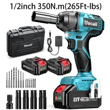 Electric Impact Driver 1/2in Electric Cordless Impact Wrench, 2*Battery+Charger