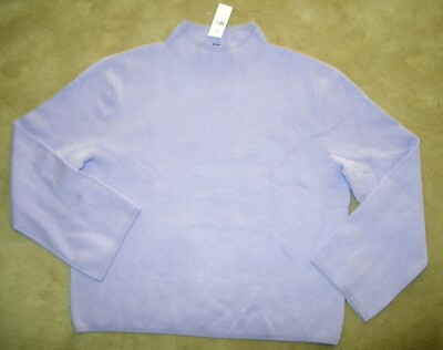 NWT ANN TAYLOR Lilac Lavender Pullover Sweater Top  Mock Neck  Relaxed fit  L