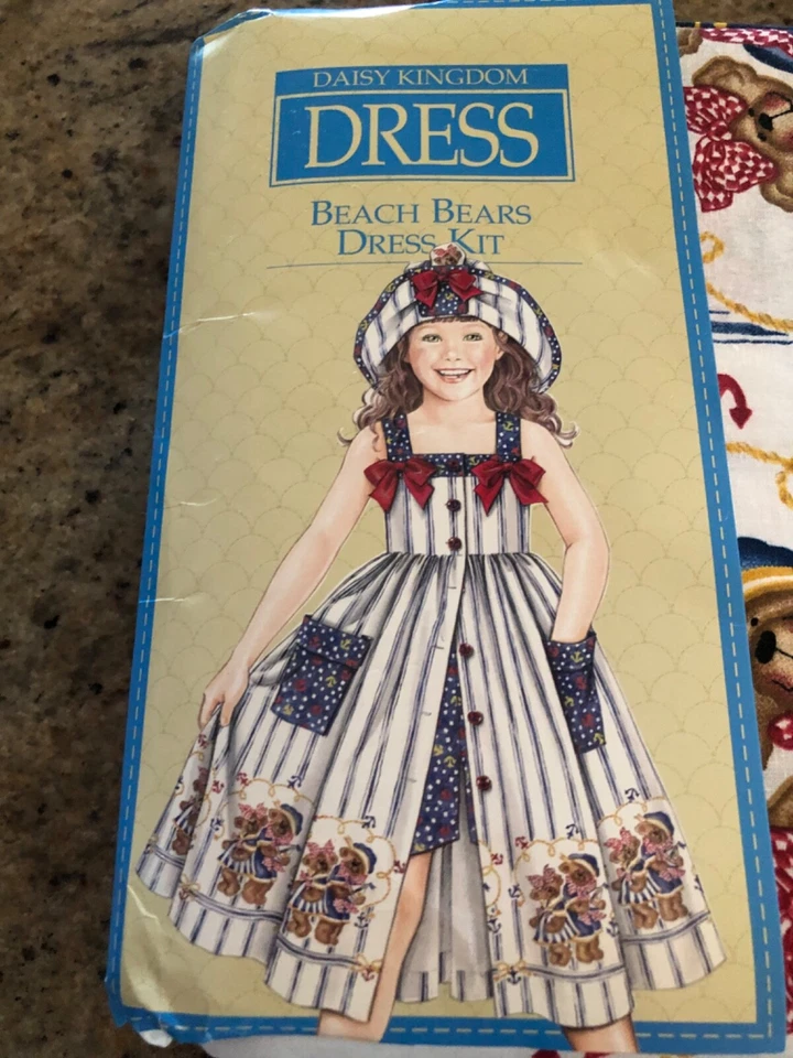 🌷DAISY KINGDOM - GIRLS BEACH BEAR FABRIC DRESS KIT - 7 YARDS FABRIC INCLUDED - Image 2 of 4