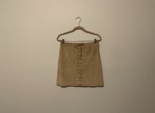 Polo Ralph Lauren Lace Up Calf Suede Mini Skirt Size 6