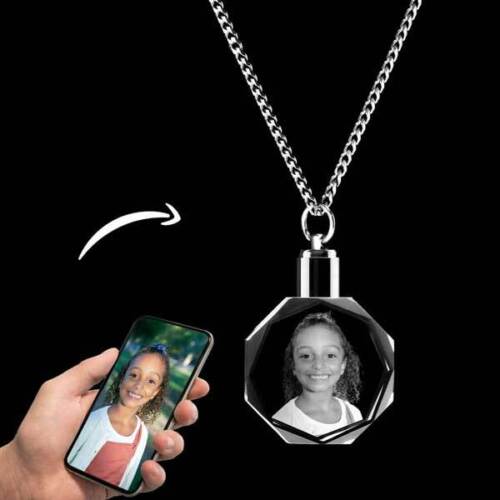 Personalized Crystal Photo Necklace Customized Gifts for Christmas Birthday ca - Afbeelding 1 van 12