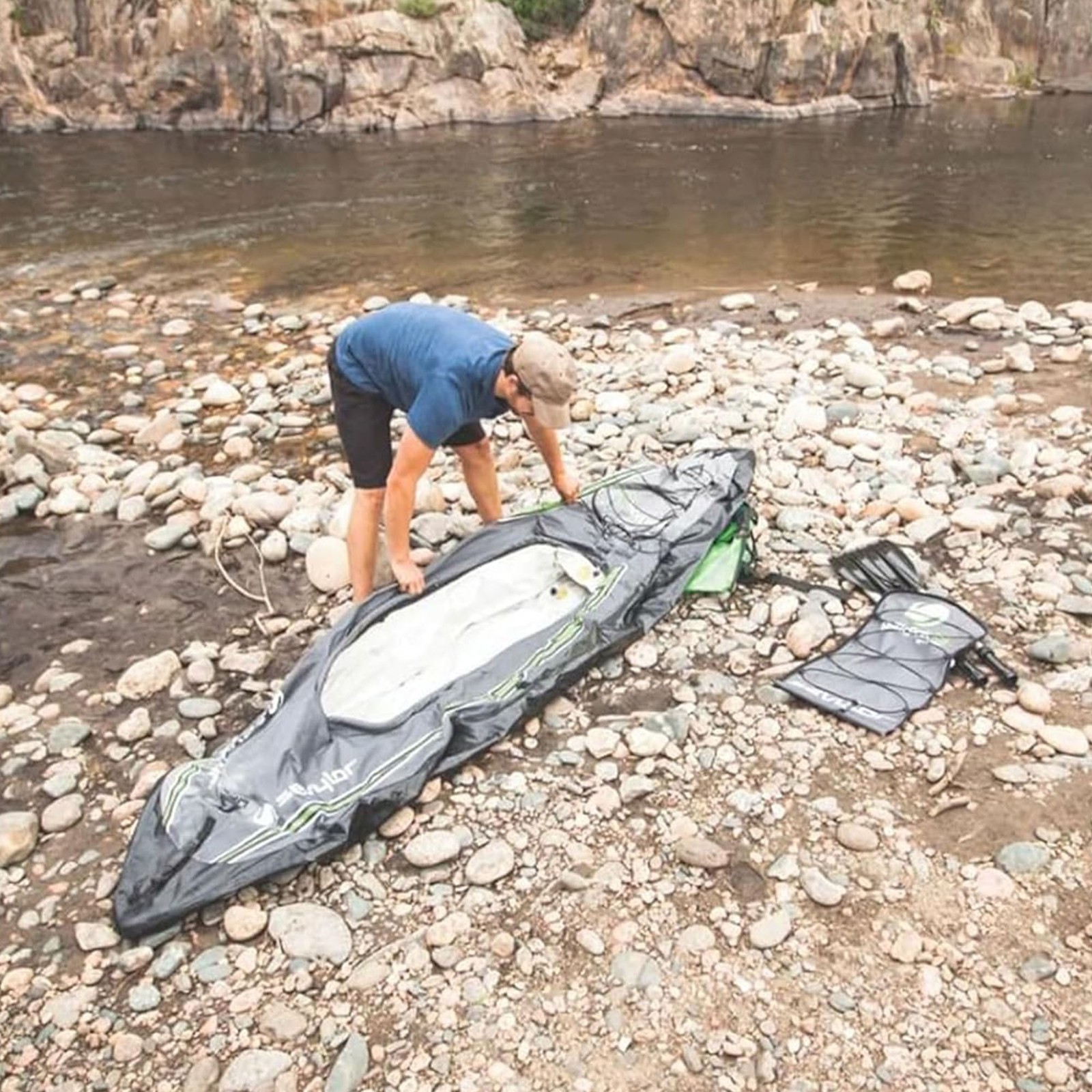 Sevylor QuickPak K5 1 Person Inflatable Kayak with Hand Pump and Paddle, Gray