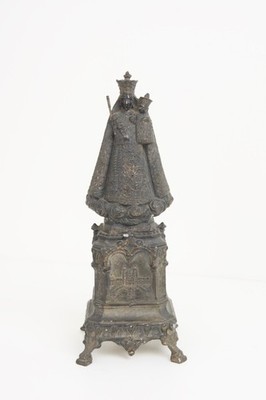 Einsiedeln s Black Virgin Religious Statuette   Ruler   Neo-Gothic Style