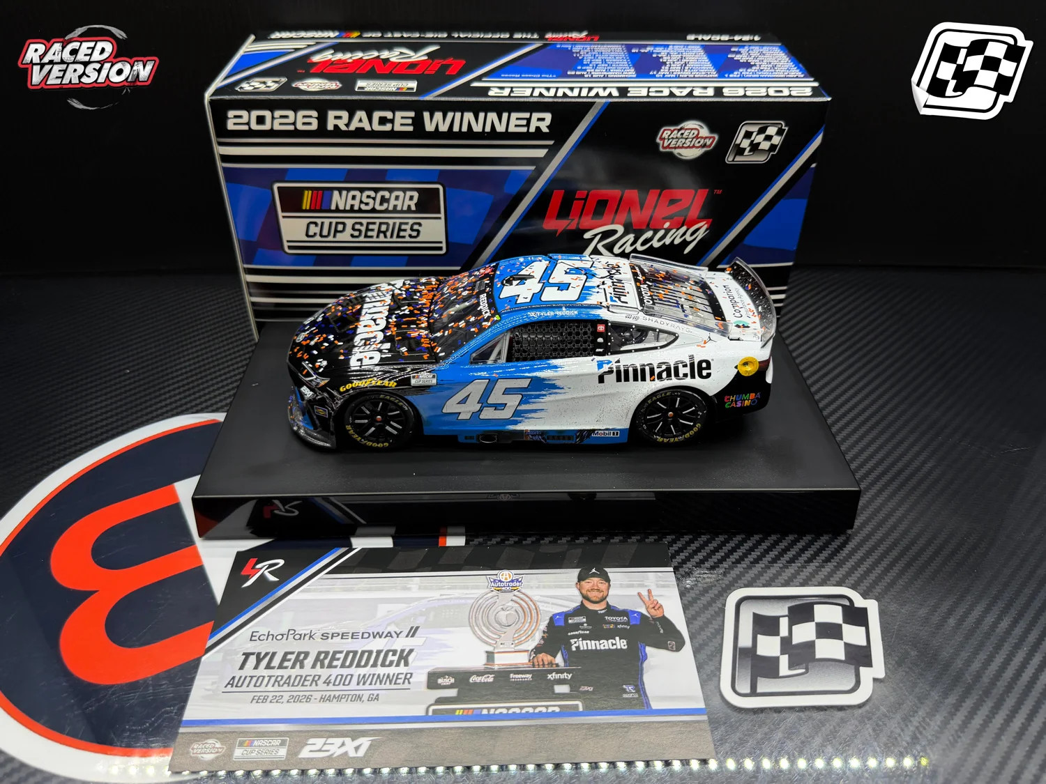 2026 Tyler Reddick 1:24 Pinnacle Atlanta / EchoPark Speedway Race Win Diecast