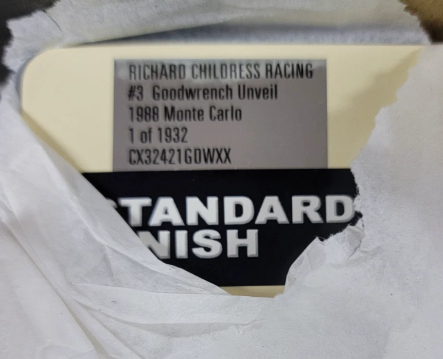 Richard Childress Racing #3 GOODWRENCH Unveil 1988 Monte Carlo 1:24 WX32421GDWXX - Immagine 2 di 4