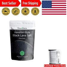 Fine Grain Hawaiian Black Lava Sea Salt - 2 lb of Visually Captivating Flavor