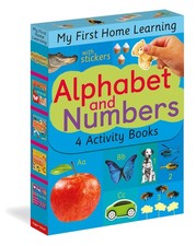 Alphabet and Numbers: 4 Activity Book Boxed Set with Stickers: Alphabet A to M;,