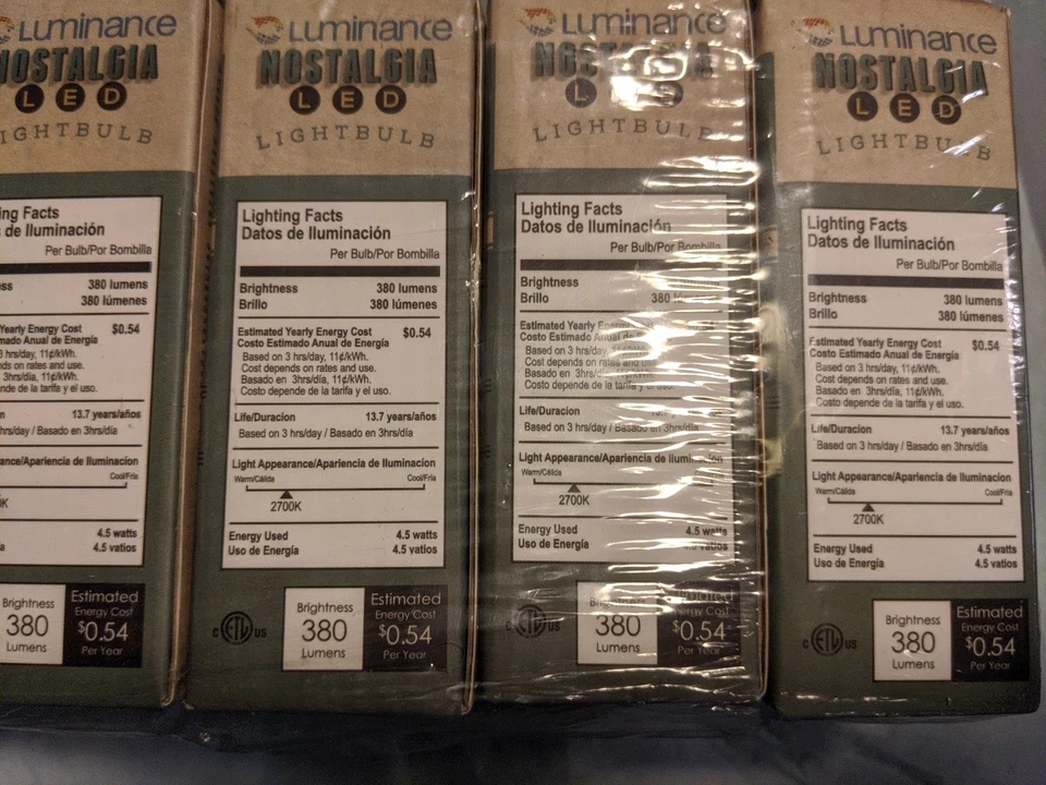 LED Candelabra Bulbs, 4.5 watt/40 watt Replacement B10 base 10 Pack, 2700K Color - Image 4 of 4