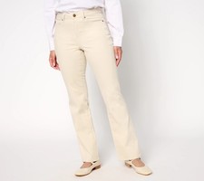 Belle by Kim Gravel Primabelle Twill Diagonal Seam Wide Leg Jeans Sand Bar 14 Ne