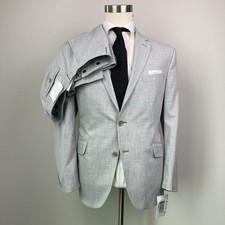 Kenneth Cole Men's Slim Fit 2-pc Suit Jacket 44S Light Grey Pants 37W 32.5L