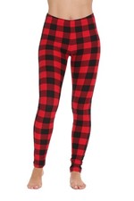 Just Love Ugly Christmas Holiday Leggings Large Buffalo Plaid