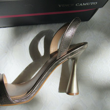 Vince Camuto 10 Arabella Unique Heels Prata Velho Metallic Cristal Womens