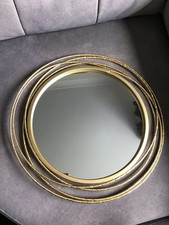 Image of IMAGE 200 INC GOLD COLOUR ROUND METAL MIRROR NEW