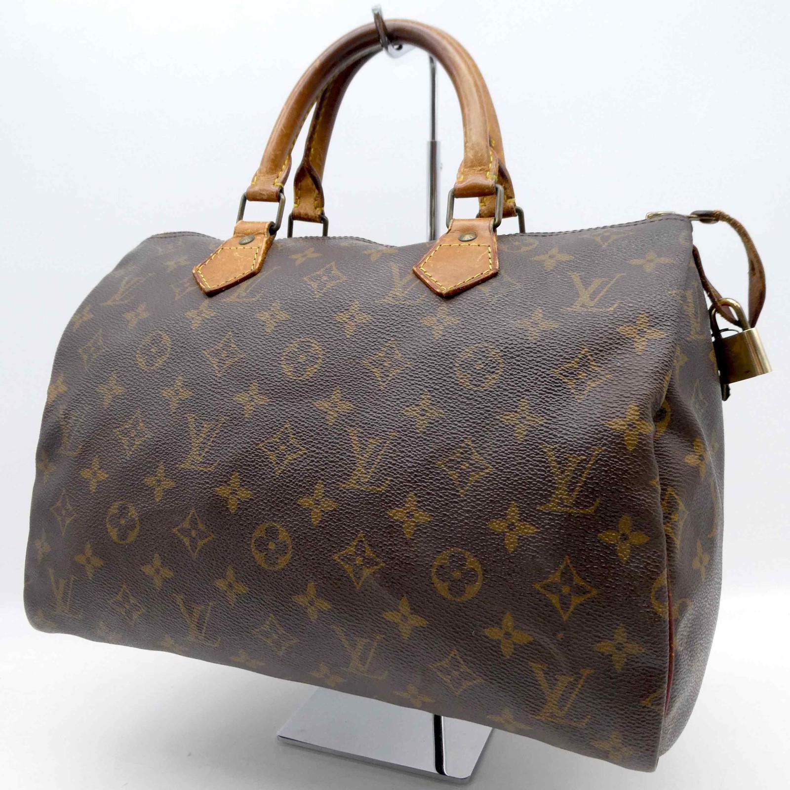 LOUIS VUITTON Speedy 30 M41526 Monogram 2Way Shoulder Hand Bag PVC Padlock 779