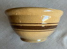 Vintage Yellowware with Brown Banded Pottery Bowl 6.5” Estate Find — photo 3
