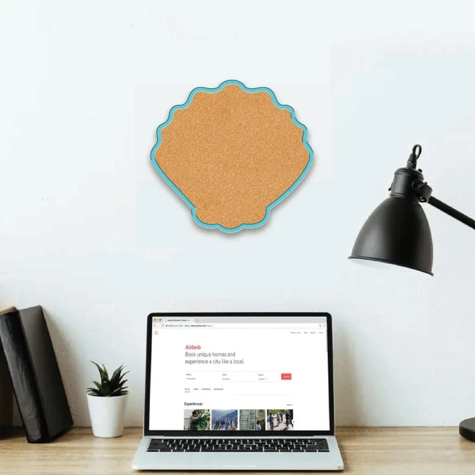 Shell Pin Cork Board 9.84x9.21In Framed Bulletin Display Badge Wooden Saddle ... - Image 4 of 4