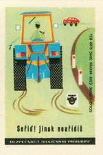 🚜 Czech Safety Poster (1980s) - Retro Tractor Design - 24x36” - 200gsm