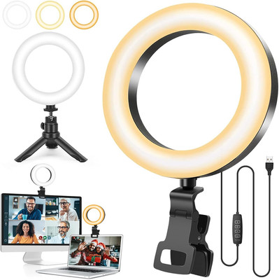 Ring Light with Tripod Stand&Clip Video Calls Light,Evershop