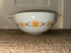 Pyrex Town and Country White Cinderella 4 Quart Mixing Bowl #444, Vintage 1960s