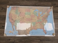 Laminated 32" x 50" United States USA Wall Map Poster Mural XL