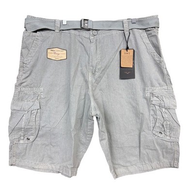 RAW X Mens Shorts Slate Gray Garment Dyed Belt Included Cargo NWT 48x12