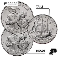 1776-2026 P&D Semi-Quincentennial Mayflower Compact Quarters 2 COINS - PRESALE