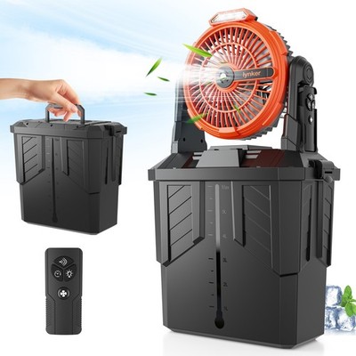 lynker Portable Misting Fan with Remote, 3 Speed Camping Fan with 6L Water Tank
