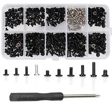 HanTof 500pcs M2 M2.5 M3 Laptop Screws Kit, SSD M.2 Screws, M3, black