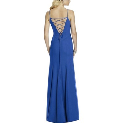 EUC $263 After Six Bridesmaid Formal Long Dress style 6759 Sapphire Blue Size 6 