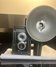 Vintage Spartus Spartaflex Pseudo-TLR Camera w/ Original Flash 1950s 